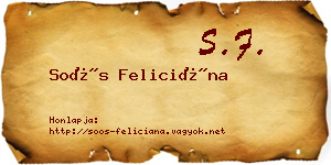 Soós Feliciána névjegykártya